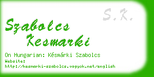 szabolcs kesmarki business card